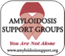 Amyloidosis Support Groups logo, you are not alone